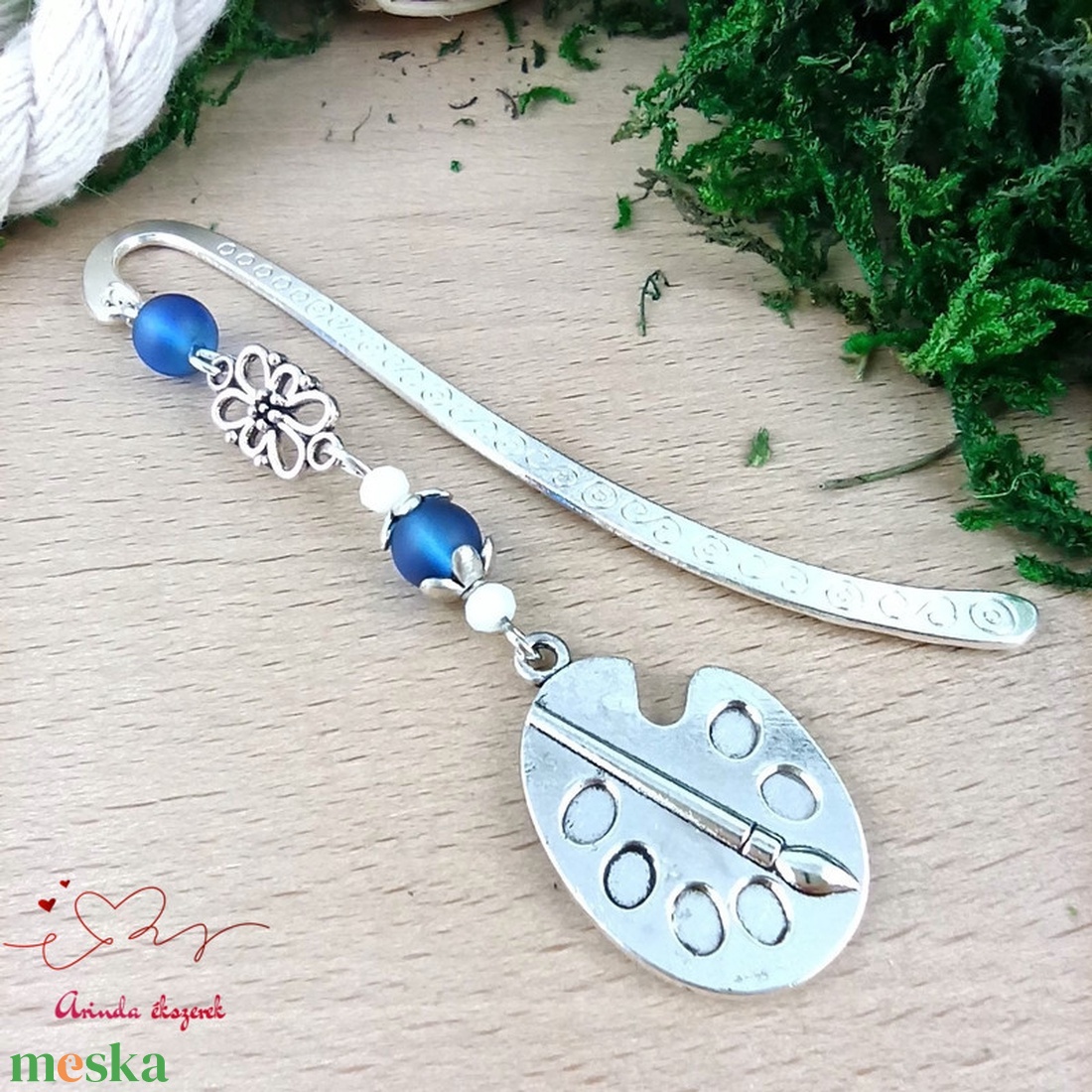 Sötétkék festőpalettás könyvjelző � pedagógusnapi és évzáró ajándék tanároknak - könyv & zene - könyvjelző - Meska.hu