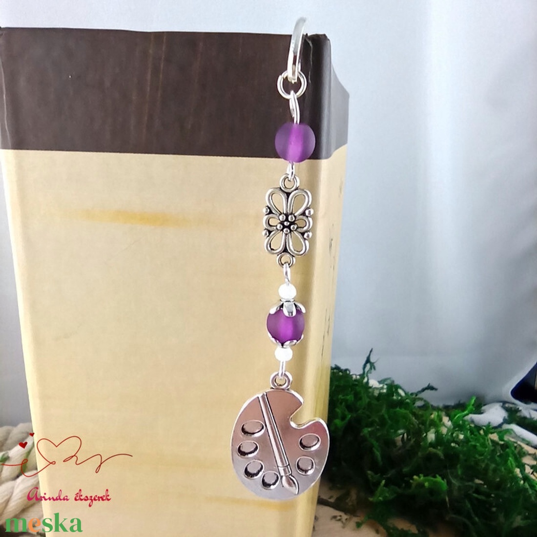 Lila festőpalettás könyvjelző � pedagógusnapi és évzáró ajándék tanároknak - könyv & zene - könyvjelző - Meska.hu