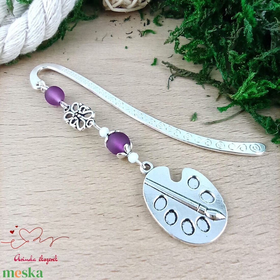 Lila festőpalettás könyvjelző � pedagógusnapi és évzáró ajándék tanároknak - könyv & zene - könyvjelző - Meska.hu