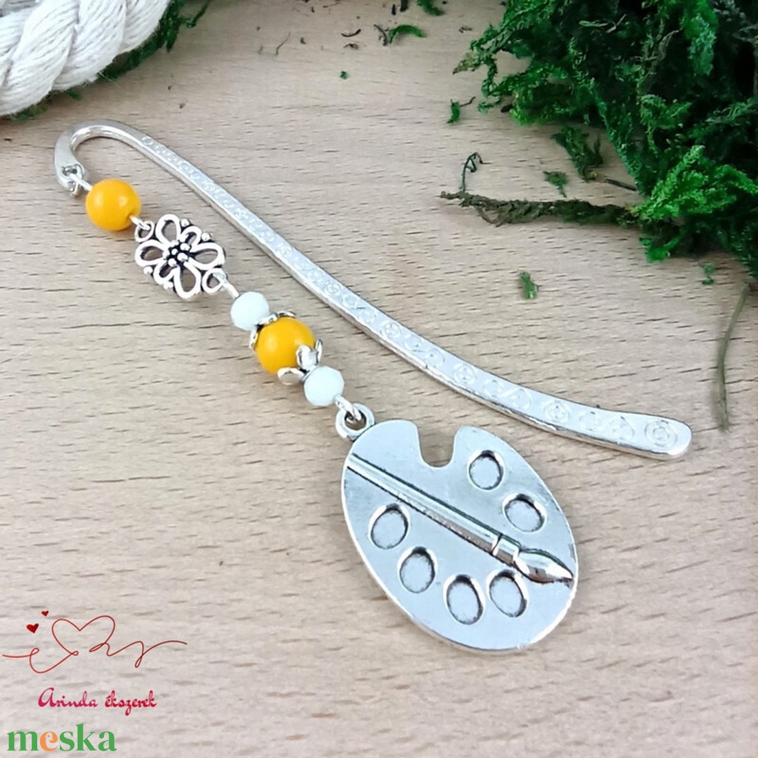 Sárga festőpalettás könyvjelző � pedagógusnapi és évzáró ajándék tanároknak - könyv & zene - könyvjelző - Meska.hu