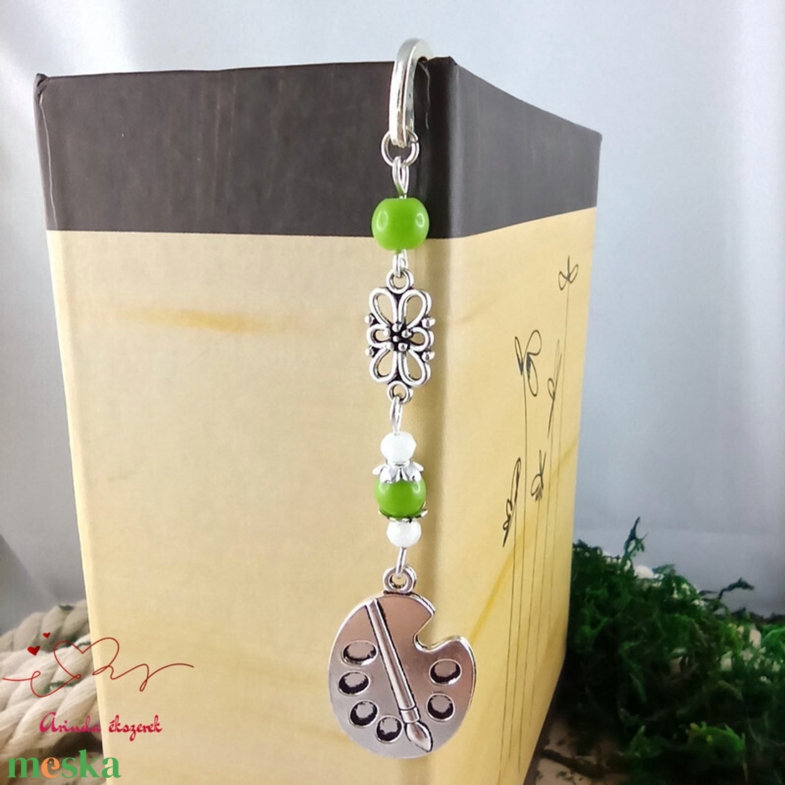 Zöld festőpalettás könyvjelző � pedagógusnapi és évzáró ajándék tanároknak - könyv & zene - könyvjelző - Meska.hu