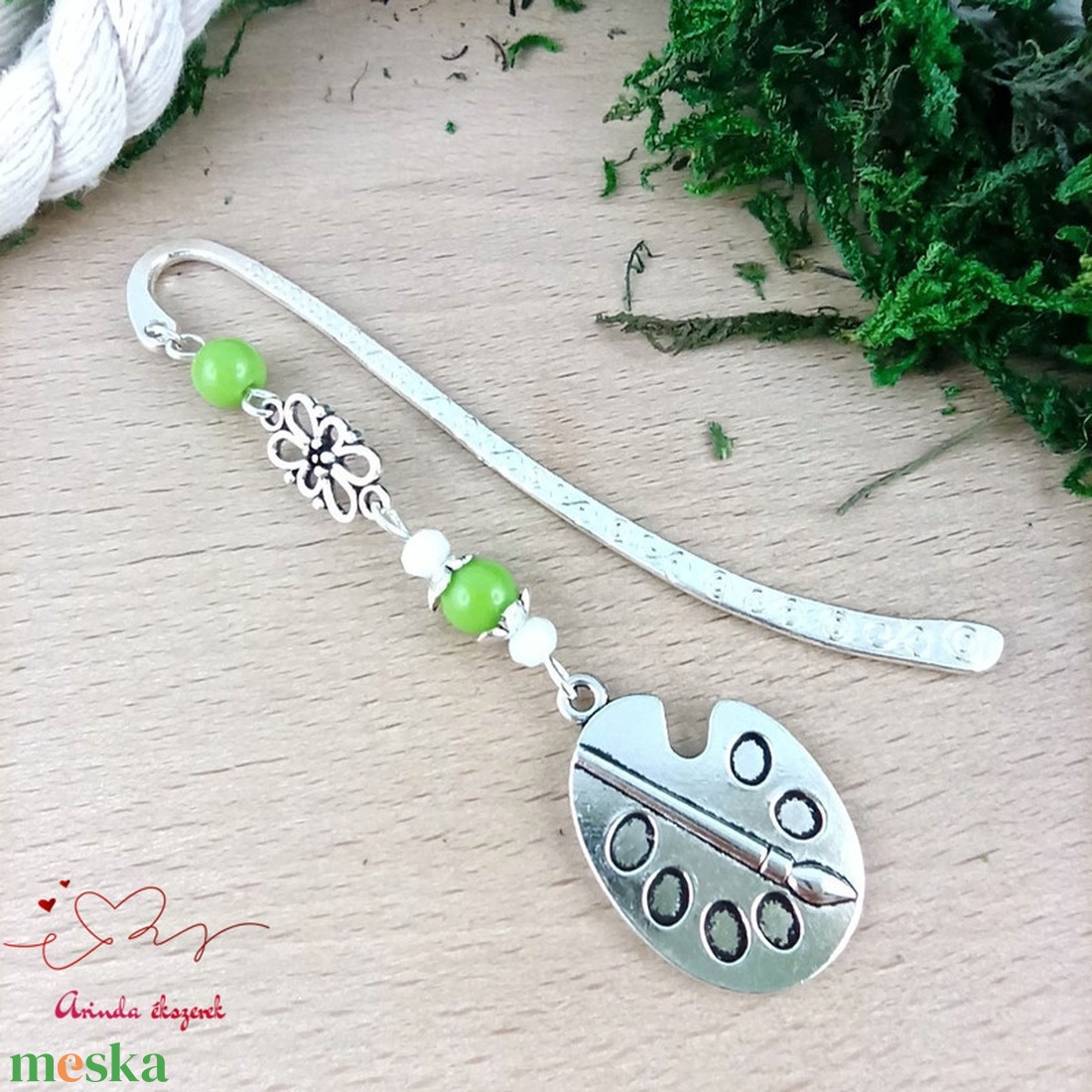 Zöld festőpalettás könyvjelző � pedagógusnapi és évzáró ajándék tanároknak - könyv & zene - könyvjelző - Meska.hu