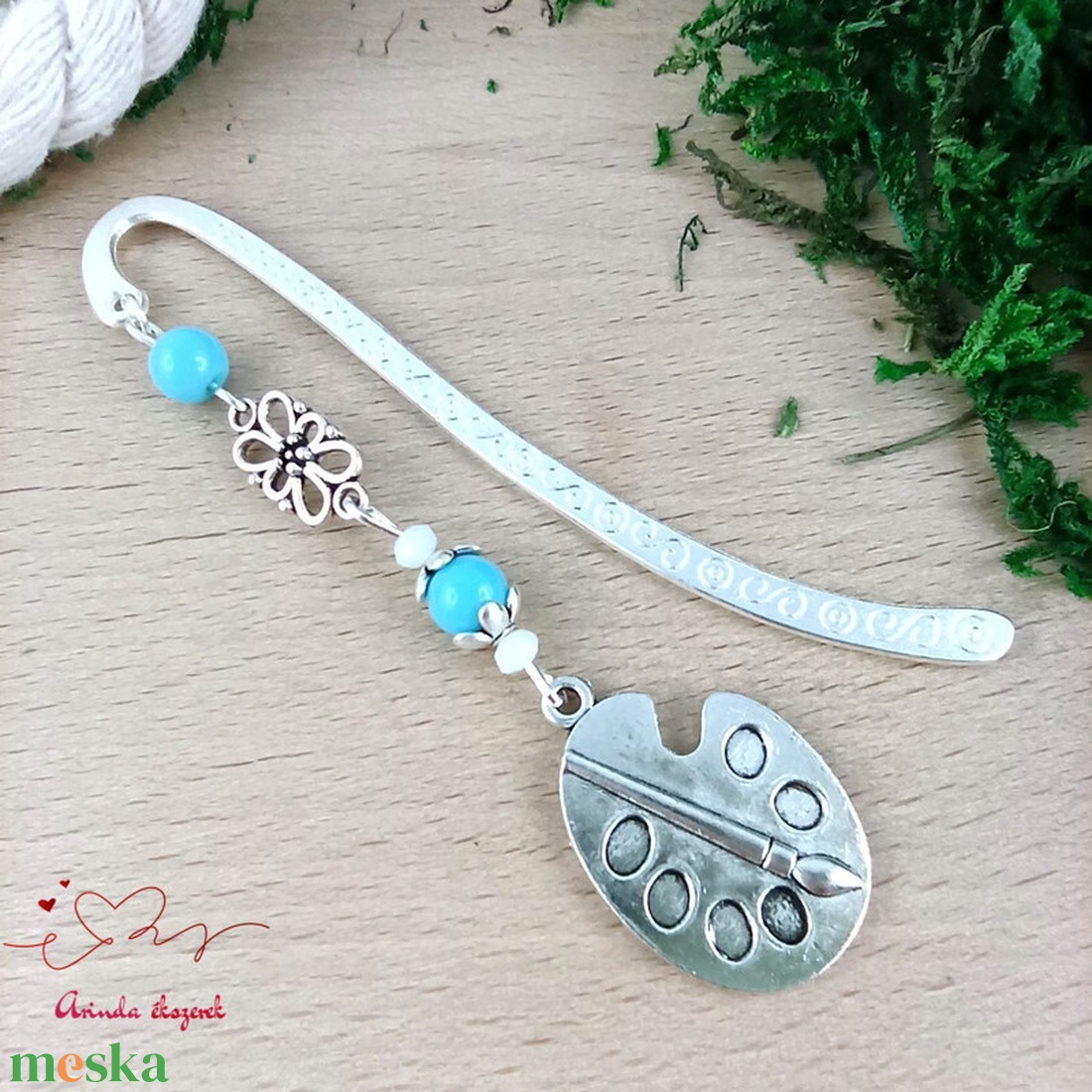 Világoskék festőpalettás könyvjelző � pedagógusnapi és évzáró ajándék tanároknak - könyv & zene - könyvjelző - Meska.hu