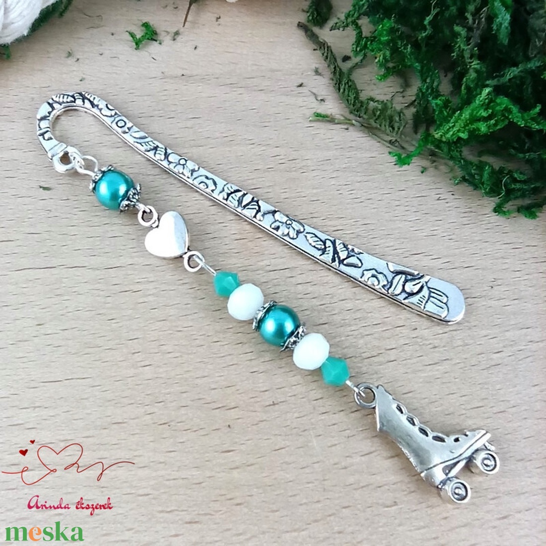 Zöld görkorcsolyás könyvjelző � sportos ajándék születésnapra és névnapra - könyv & zene - könyvjelző - Meska.hu