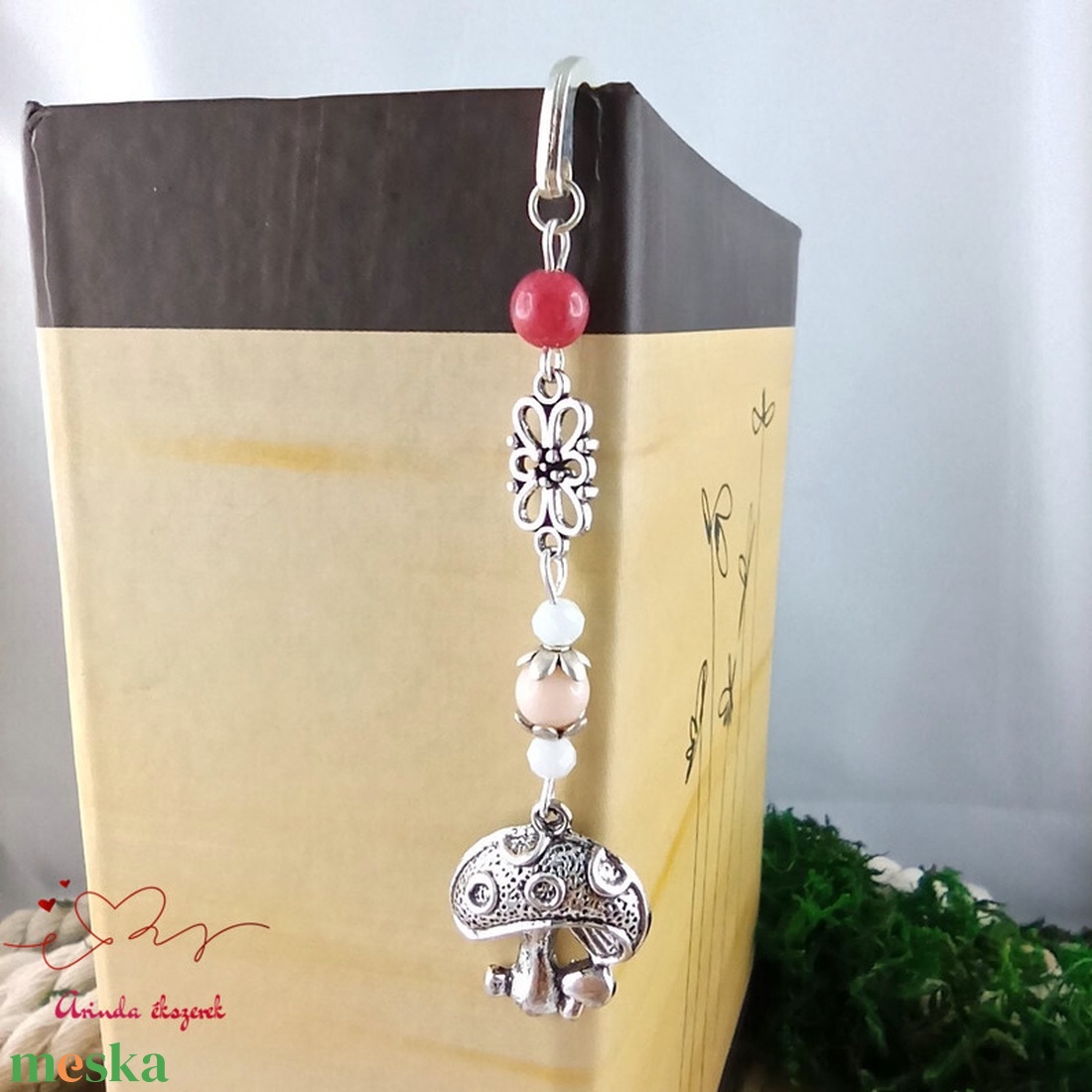 Piros gombás könyvjelző � mesés, egyedi ajándék olvasóknak - könyv & zene - könyvjelző - Meska.hu