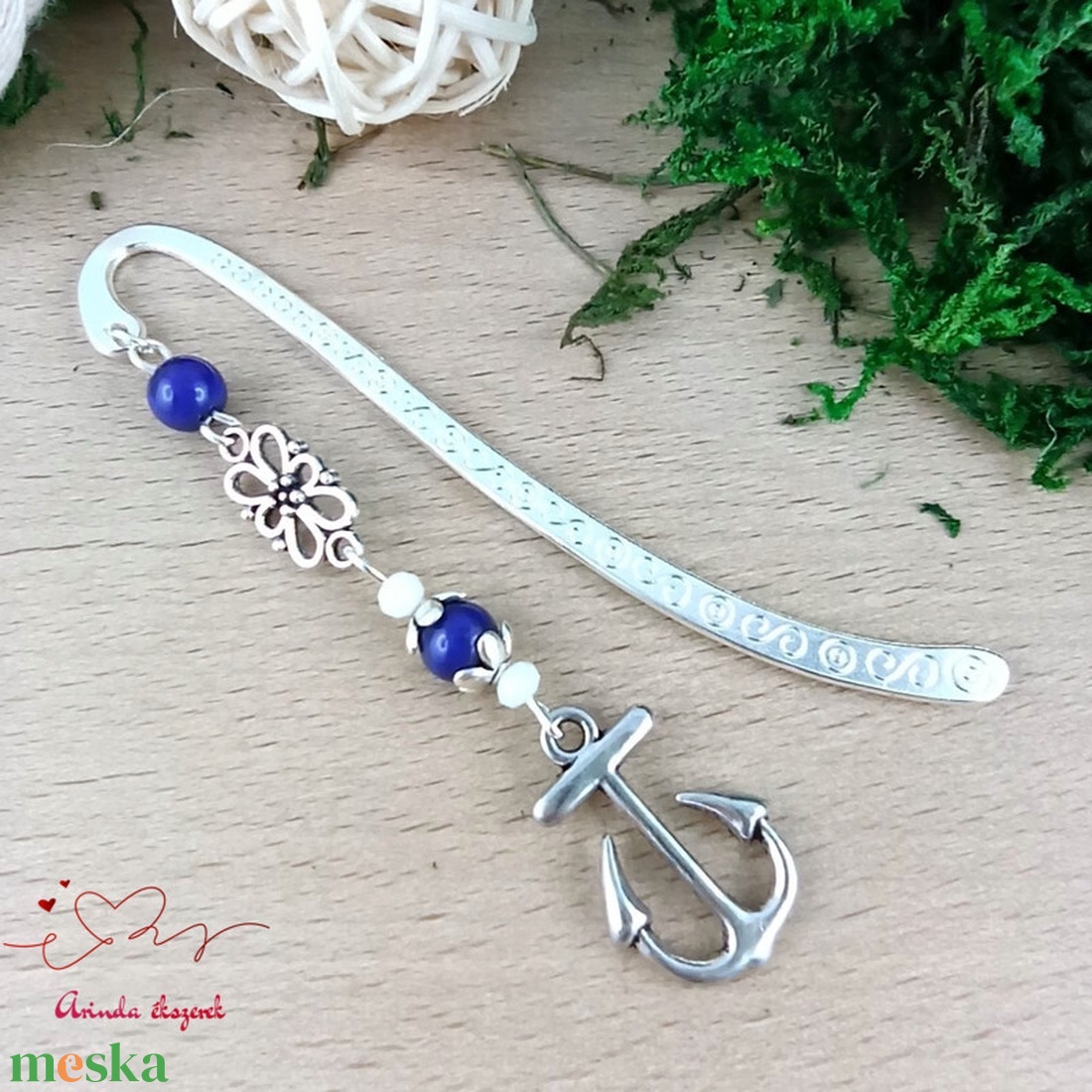 Kék horgonyos könyvjelző � egyedi, kézműves ajándék olvasóknak - könyv & zene - könyvjelző - Meska.hu