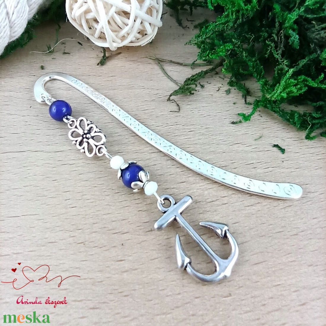 Kék horgonyos könyvjelző � egyedi, kézműves ajándék olvasóknak - könyv & zene - könyvjelző - Meska.hu