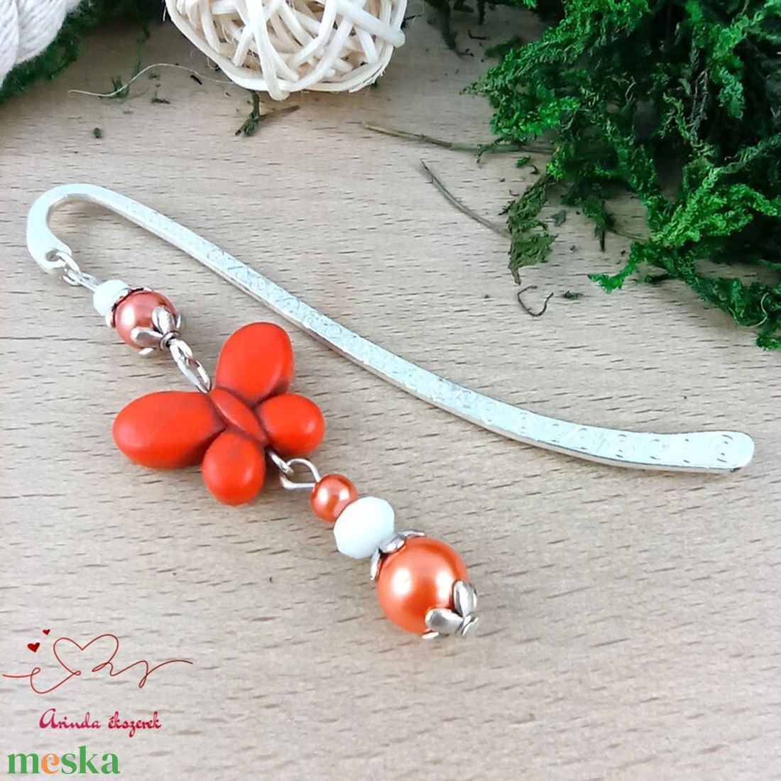 Narancssárga howlit pillangó könyvjelző � egyedi, kézműves ajándék olvasóknak - könyv & zene - könyvjelző - Meska.hu