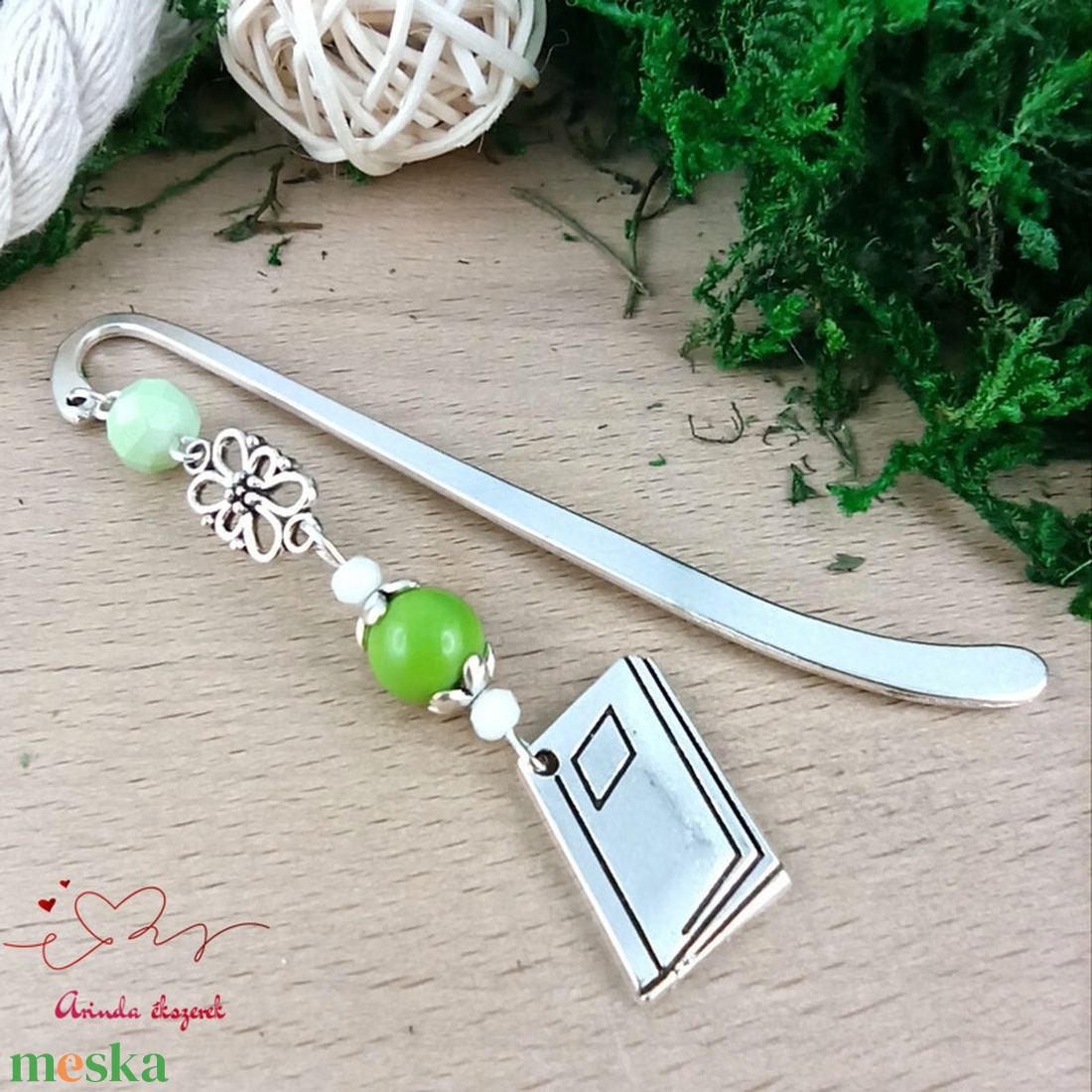 Zöld könyv charmos könyvjelző � pedagógusnapi és évzáró ajándék - könyv & zene - könyvjelző - Meska.hu