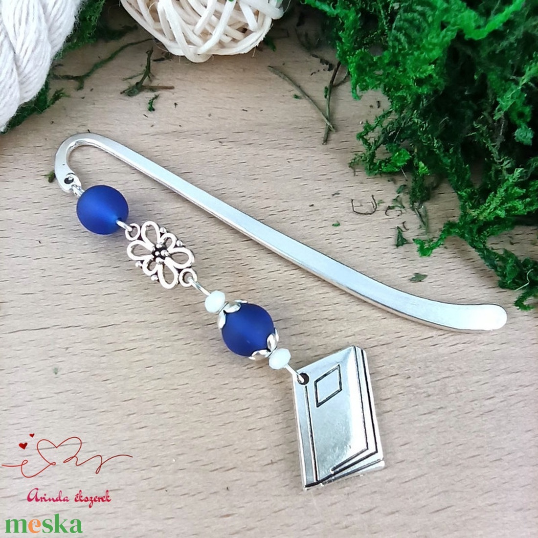 Sötétkék könyv charmos könyvjelző � pedagógusnapi és évzáró ajándék - könyv & zene - könyvjelző - Meska.hu