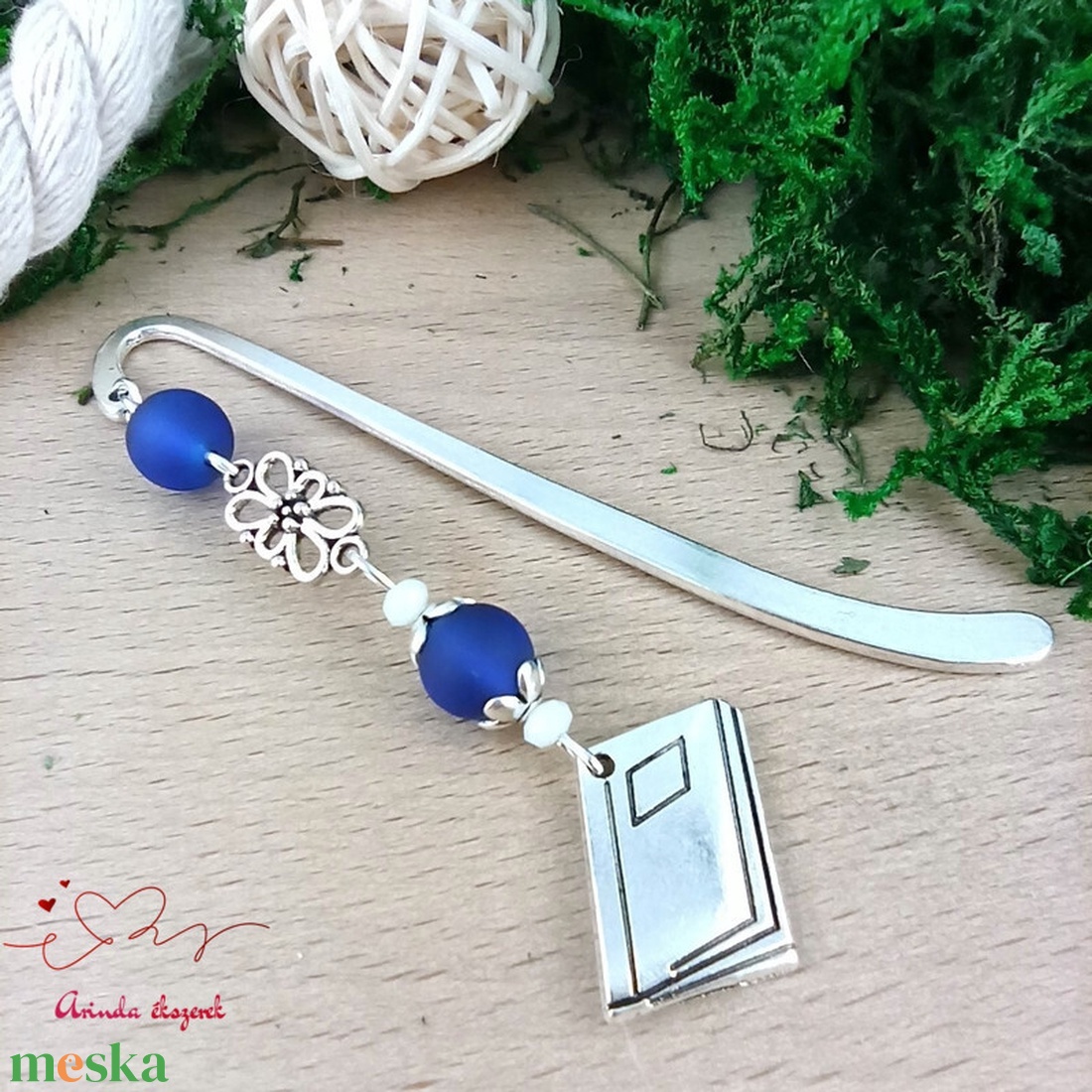 Sötétkék könyv charmos könyvjelző � pedagógusnapi és évzáró ajándék - könyv & zene - könyvjelző - Meska.hu