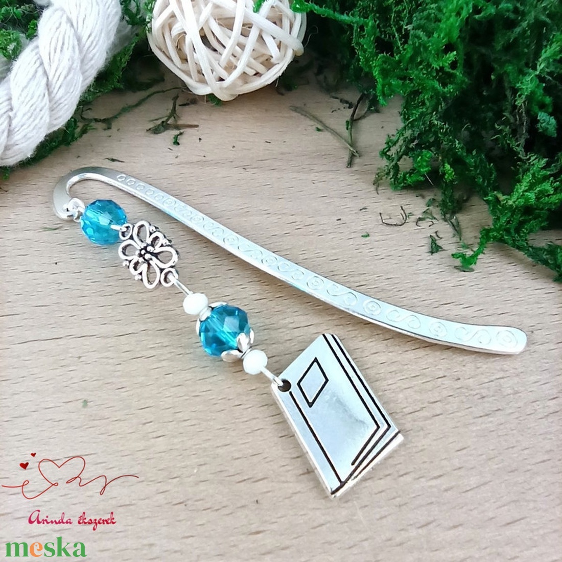 Világoskék könyv charmos könyvjelző � pedagógusnapi és évzáró ajándék - könyv & zene - könyvjelző - Meska.hu