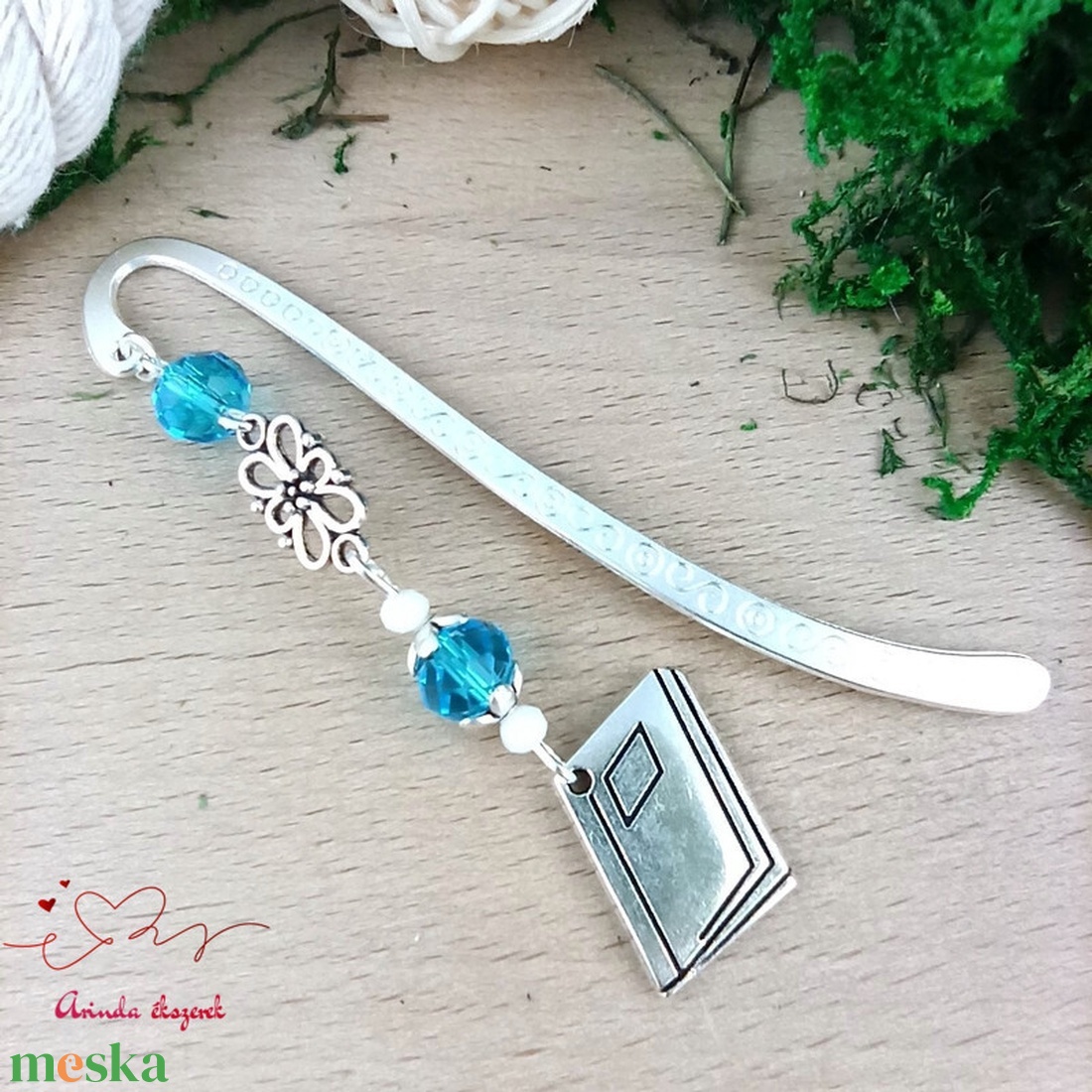 Világoskék könyv charmos könyvjelző � pedagógusnapi és évzáró ajándék - könyv & zene - könyvjelző - Meska.hu