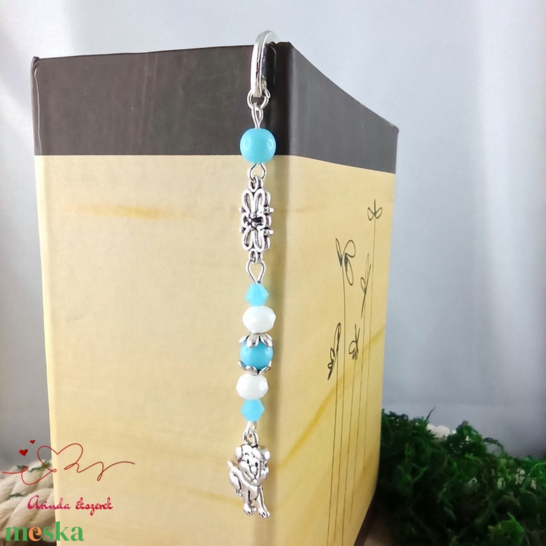 Világoskék kutyás könyvjelző � egyedi, kézműves ajándék kutyabarátoknak - könyv & zene - könyvjelző - Meska.hu