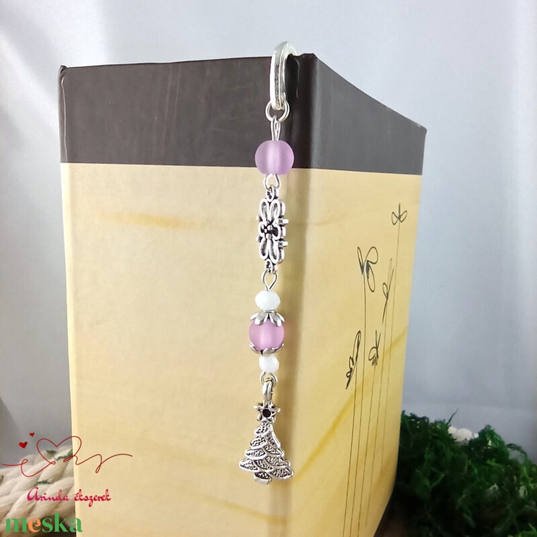 Lila karácsonyfa könyvjelző � ünnepi, kézműves ajándék olvasóknak - könyv & zene - könyvjelző - Meska.hu