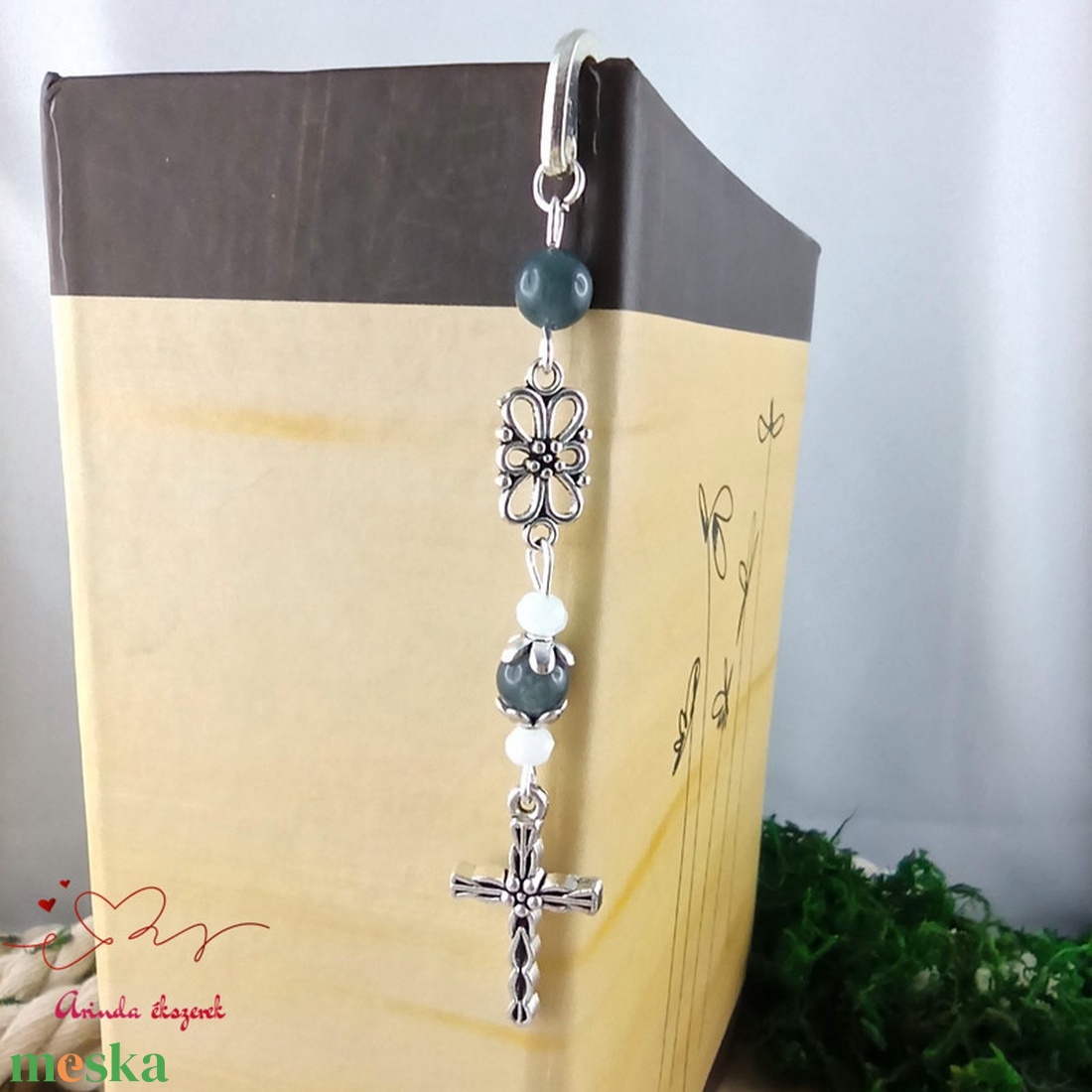 Szürke kereszt könyvjelző � hittan, erkölcstan pedagógusnak � évzáró, pedagógusnapi ajándék - könyv & zene - könyvjelző - Meska.hu