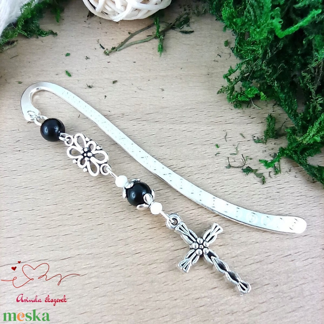 Fekete kereszt könyvjelző � hittan, erkölcstan pedagógusnak � évzáró, pedagógusnapi ajándék - könyv & zene - könyvjelző - Meska.hu