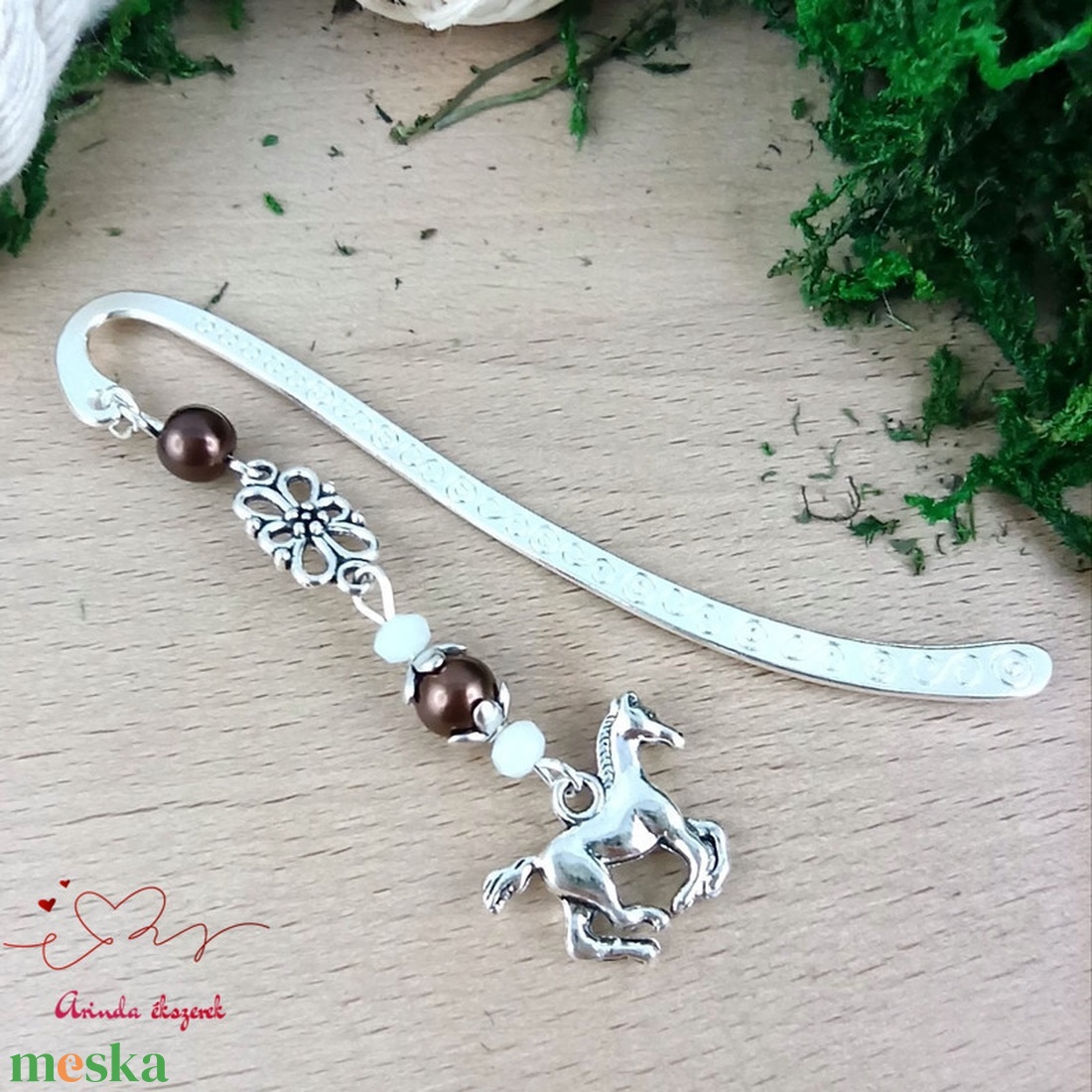 Barna ló könyvjelző � elegáns, kézműves ajándék lovasoknak és állatbarátoknak - könyv & zene - könyvjelző - Meska.hu