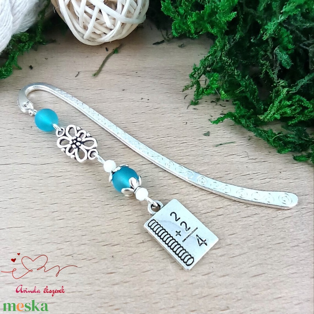 Világoskék matekképletes könyvjelző � matematika tanárnak pedagógusnapra - könyv & zene - könyvjelző - Meska.hu