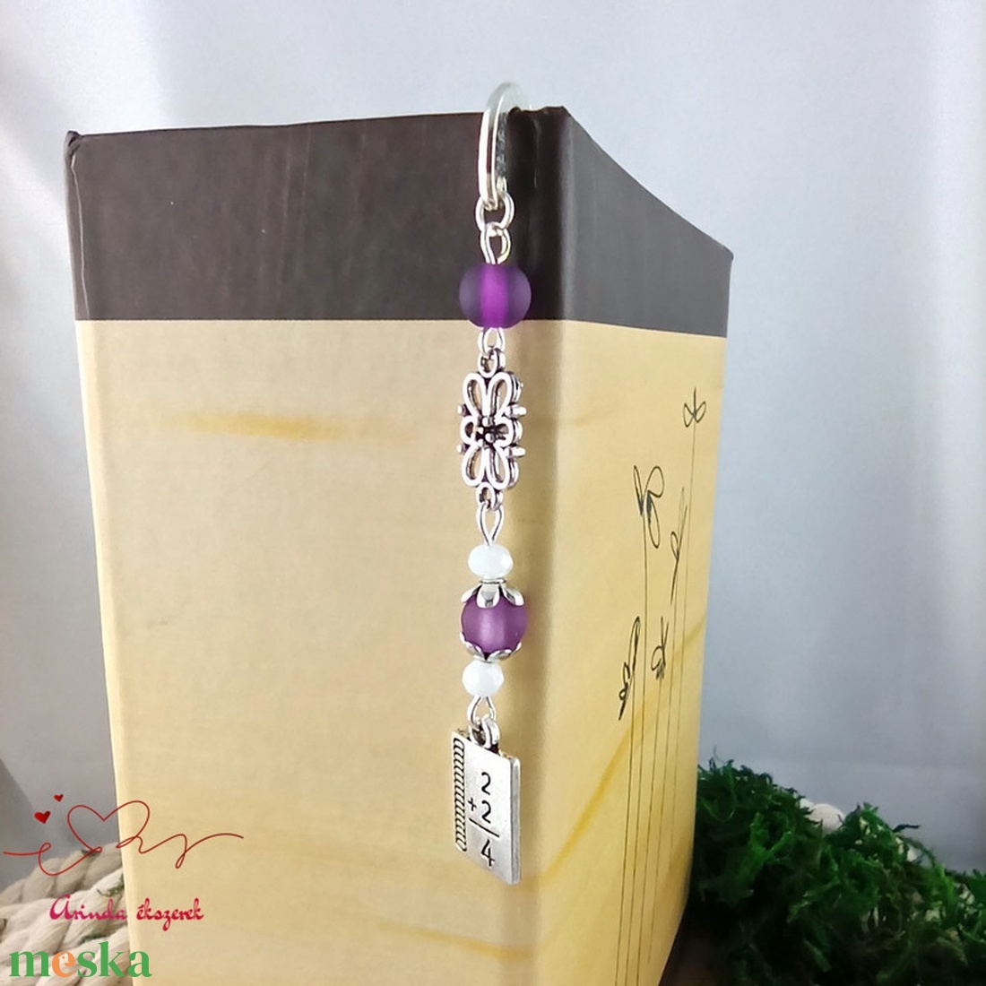 Lila matekképletes könyvjelző � matematika tanárnak pedagógusnapra - könyv & zene - könyvjelző - Meska.hu