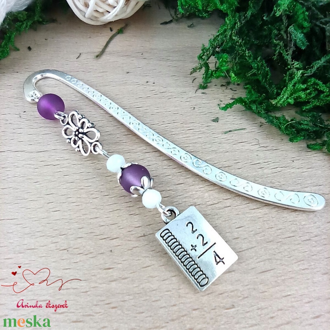 Lila matekképletes könyvjelző � matematika tanárnak pedagógusnapra - könyv & zene - könyvjelző - Meska.hu