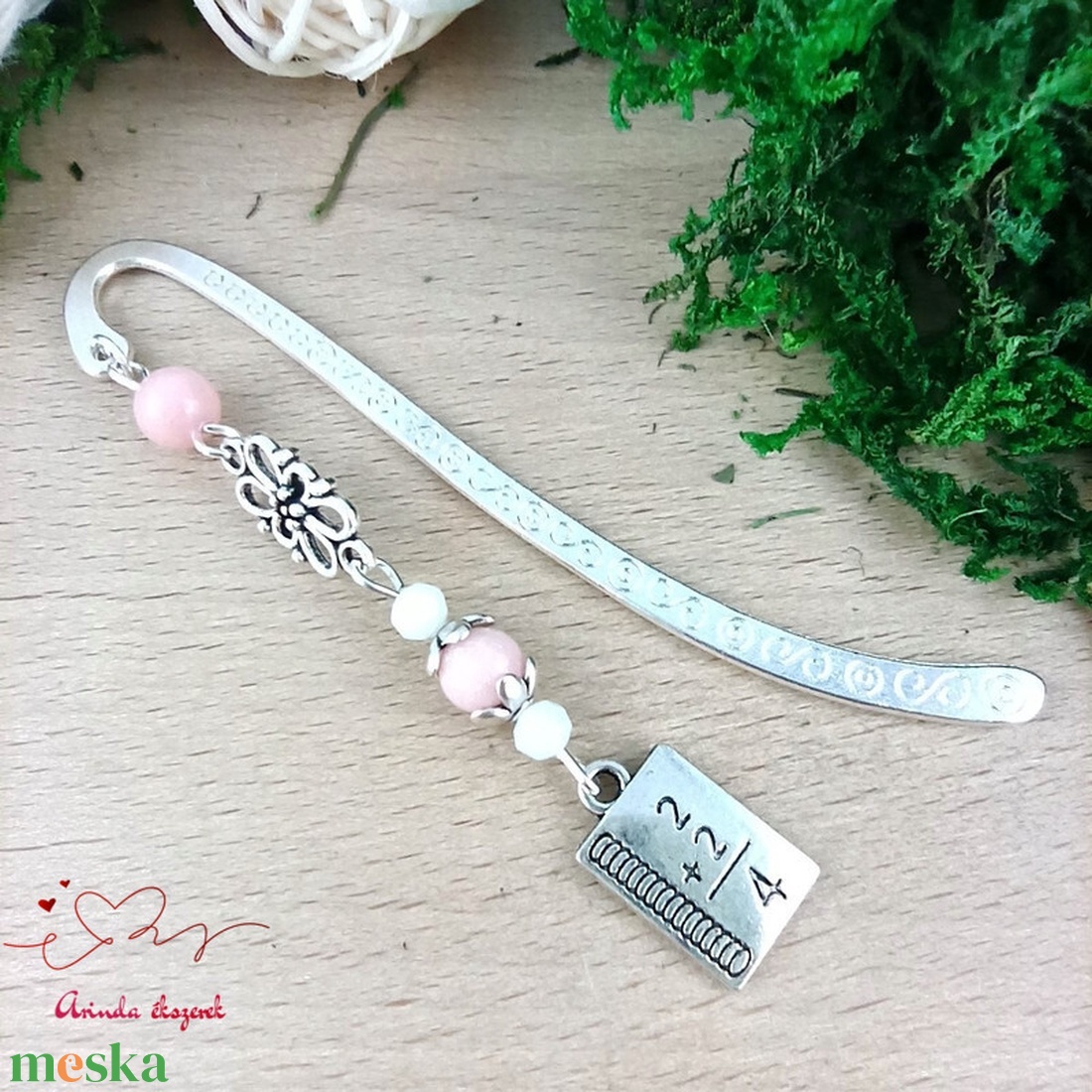 Rózsaszín matekképletes könyvjelző � matematika tanárnak pedagógusnapra - könyv & zene - könyvjelző - Meska.hu