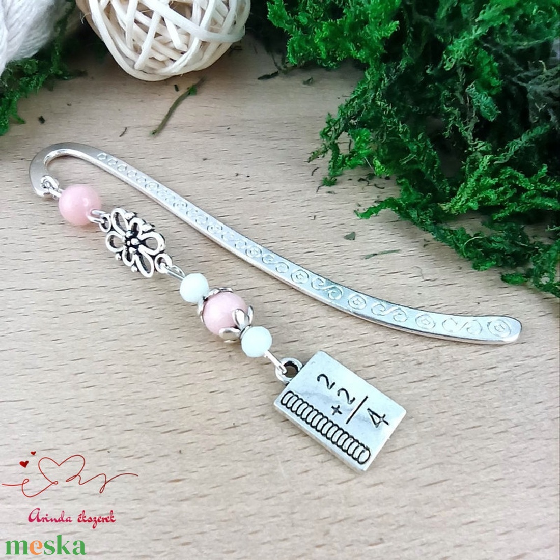 Rózsaszín matekképletes könyvjelző � matematika tanárnak pedagógusnapra - könyv & zene - könyvjelző - Meska.hu