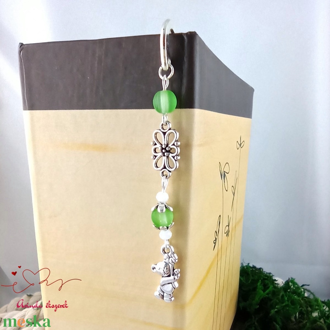 Zöld maci könyvjelző � óvónőnek és dadusnak pedagógusnapra - könyv & zene - könyvjelző - Meska.hu