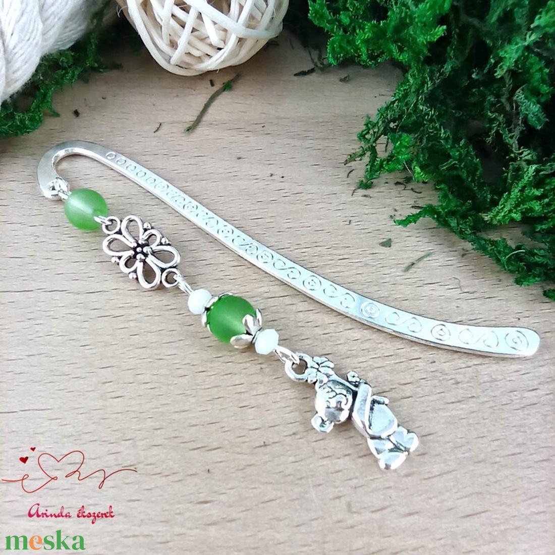 Zöld maci könyvjelző � óvónőnek és dadusnak pedagógusnapra - könyv & zene - könyvjelző - Meska.hu