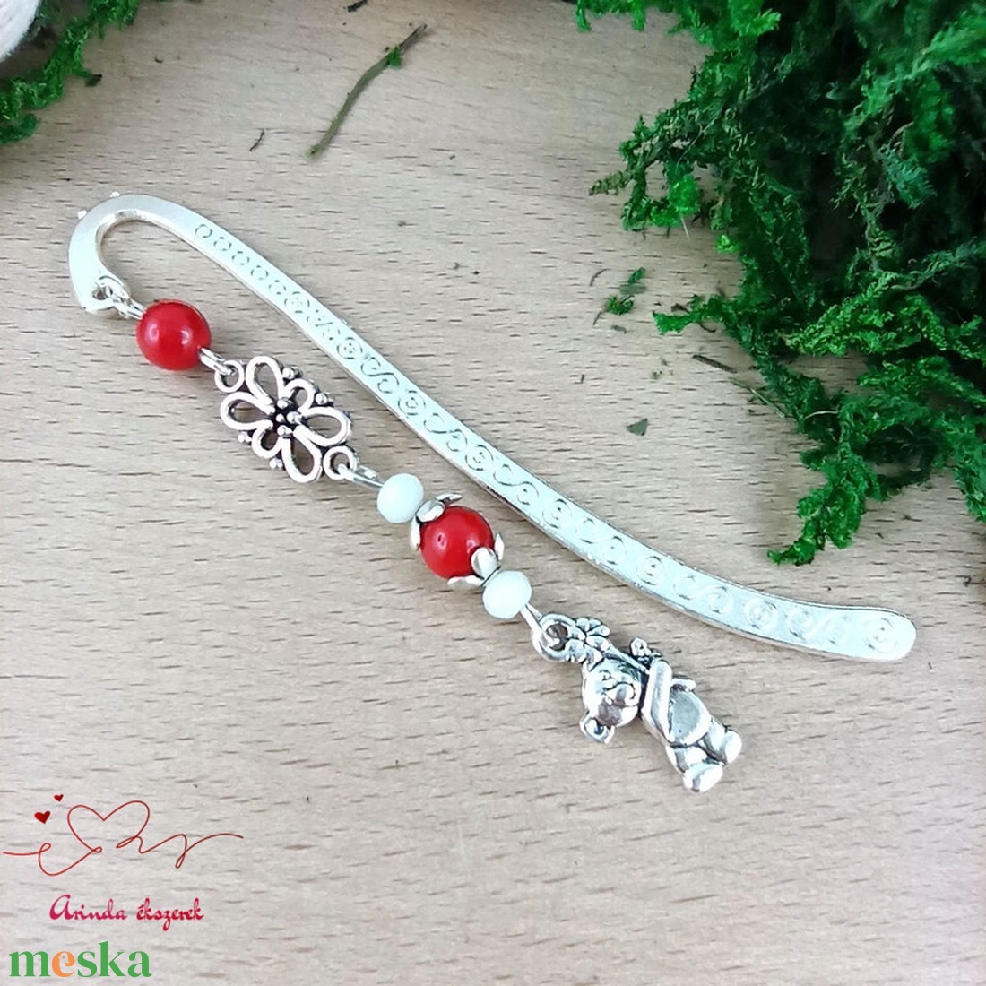 Piros maci könyvjelző � óvónőnek és dadusnak pedagógusnapra - könyv & zene - könyvjelző - Meska.hu