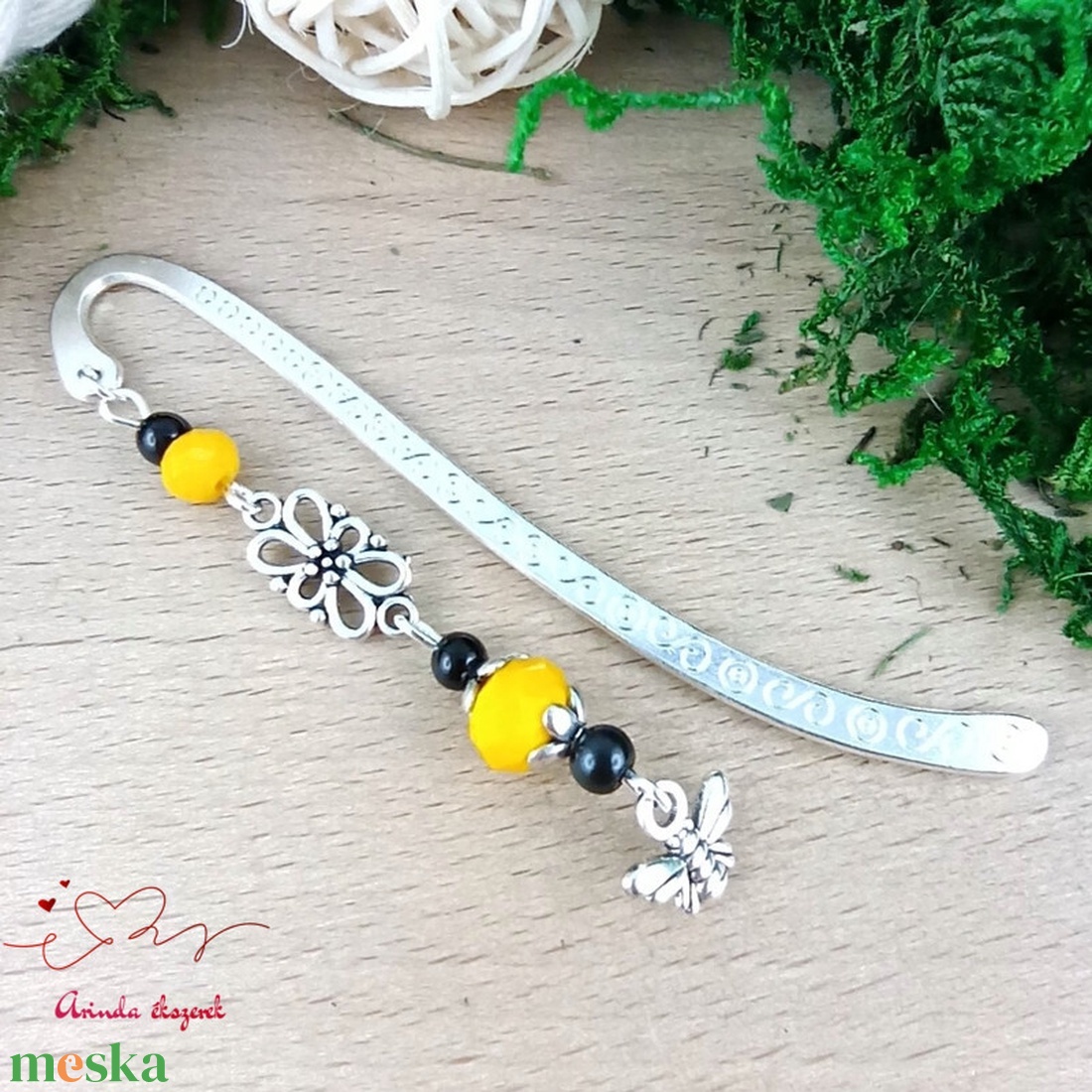 Méhecskés könyvjelző � vidám, kézzel készült ajándék könyvrajongóknak - könyv & zene - könyvjelző - Meska.hu