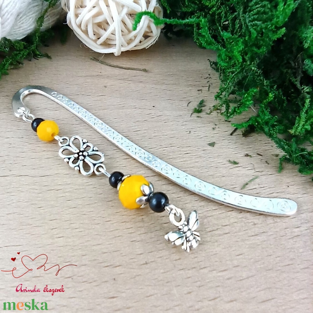 Méhecskés könyvjelző � vidám, kézzel készült ajándék könyvrajongóknak - könyv & zene - könyvjelző - Meska.hu