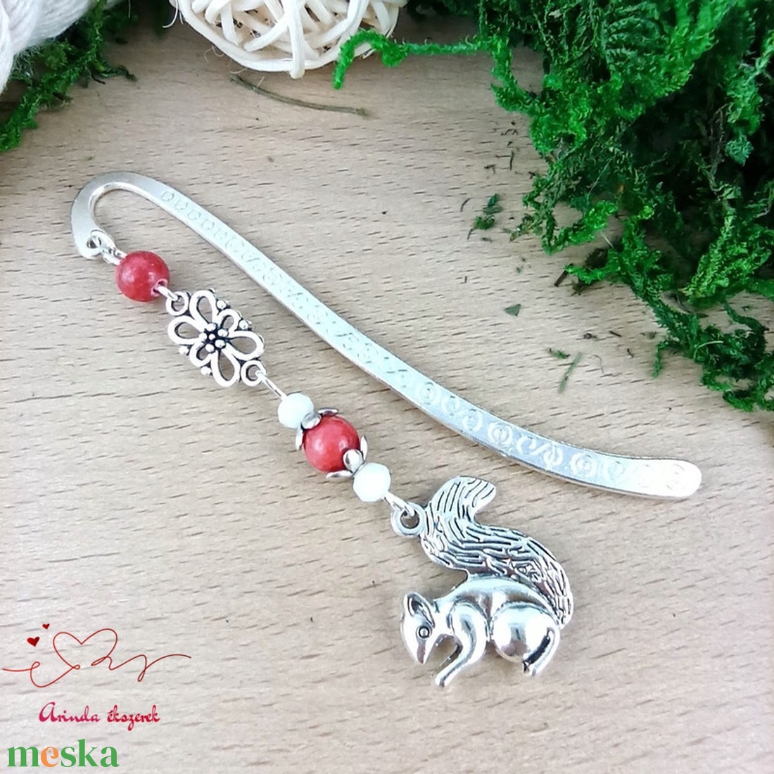 Mókuskás könyvjelző � kézzel készült, erdei hangulatú ajándék - könyv & zene - könyvjelző - Meska.hu