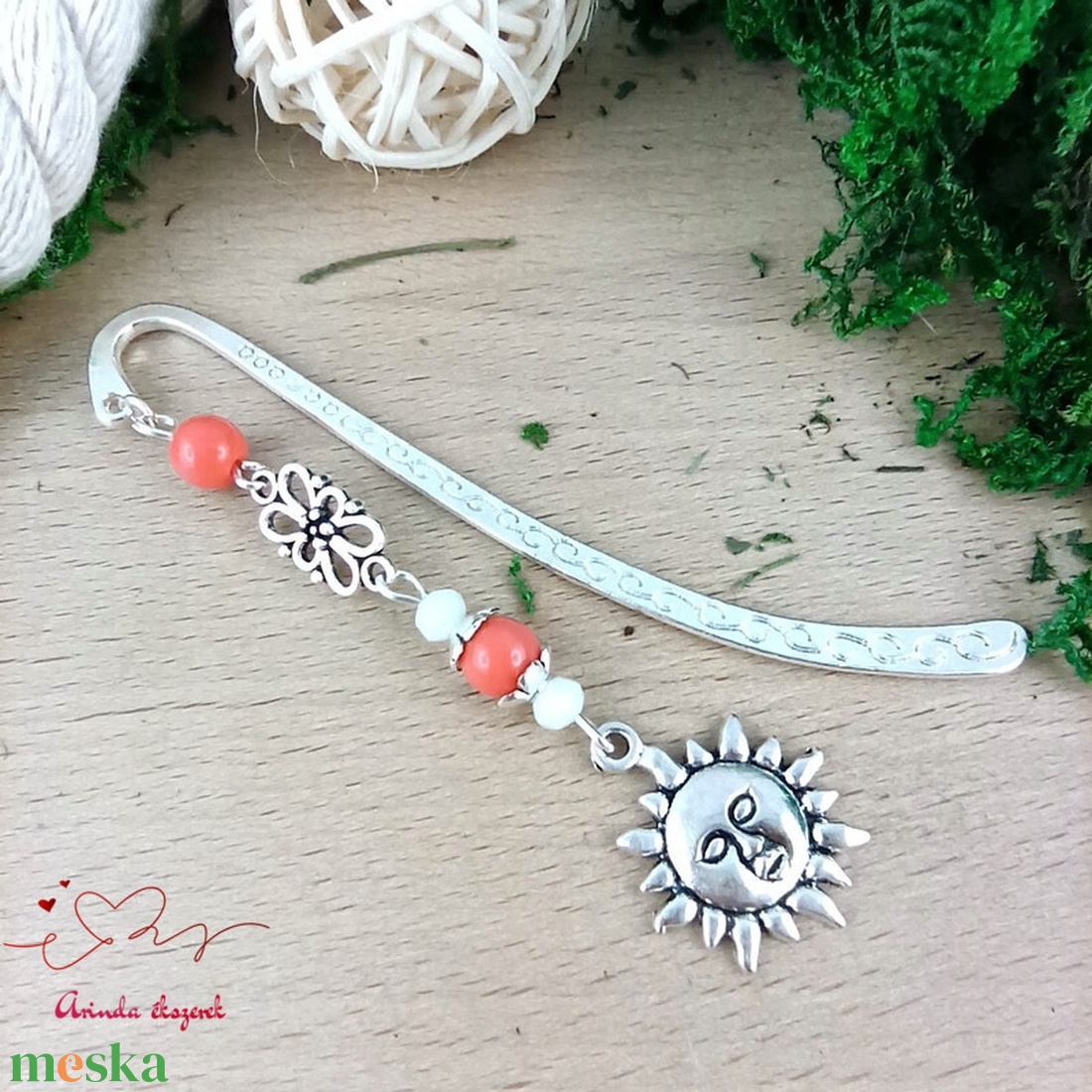 Napos könyvjelző � vidám, kézzel készült ajándék minden alkalomra sárga gyöngyökkel - könyv & zene - könyvjelző - Meska.hu