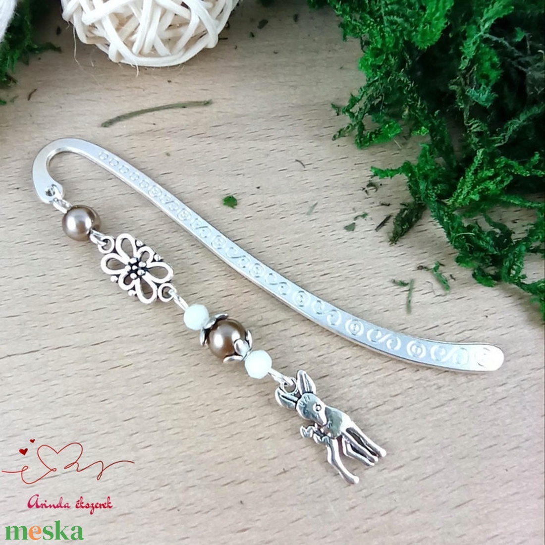 Őzikés könyvjelző � kézzel készült, erdei hangulatú ajándék - könyv & zene - könyvjelző - Meska.hu