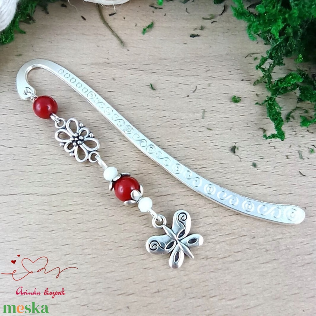 Piros pillangós könyvjelző pedagógusnak � évzáró ajándék - könyv & zene - könyvjelző - Meska.hu