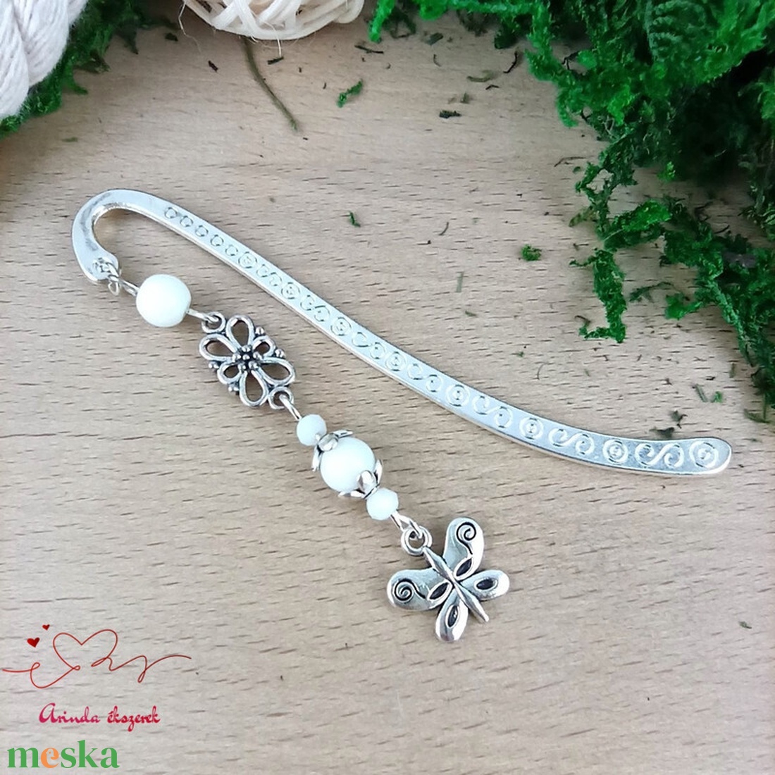 Fehér pillangós könyvjelző pedagógusnak � évzáró ajándék - könyv & zene - könyvjelző - Meska.hu