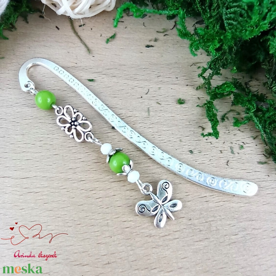 Zöld pillangós könyvjelző pedagógusnak � évzáró ajándék - könyv & zene - könyvjelző - Meska.hu