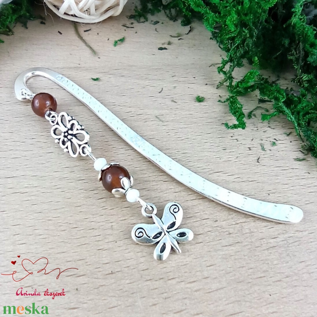 Barna pillangós könyvjelző pedagógusnak � évzáró ajándék - könyv & zene - könyvjelző - Meska.hu