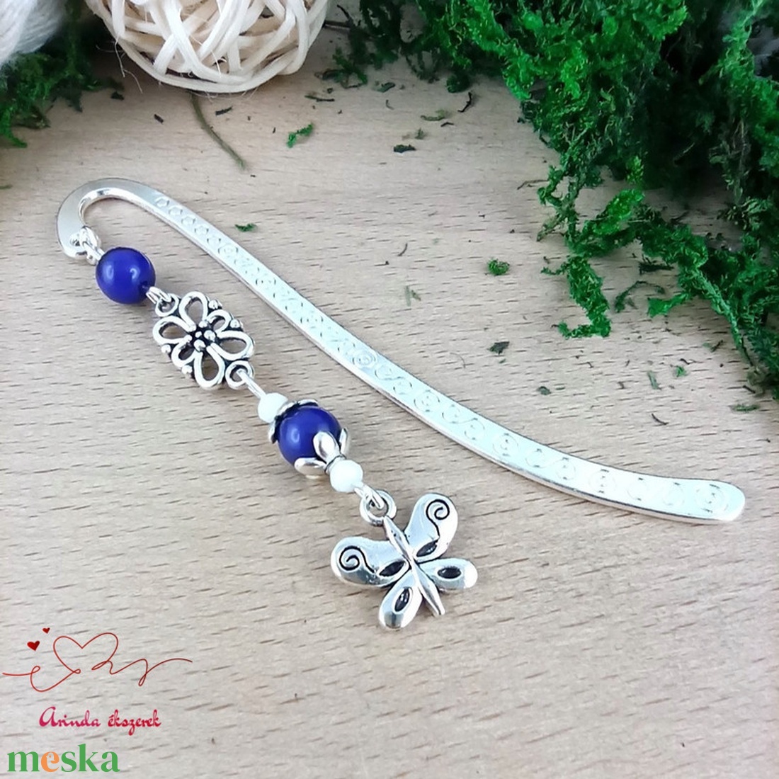 Sötétkék pillangós könyvjelző pedagógusnak � évzáró ajándék - könyv & zene - könyvjelző - Meska.hu