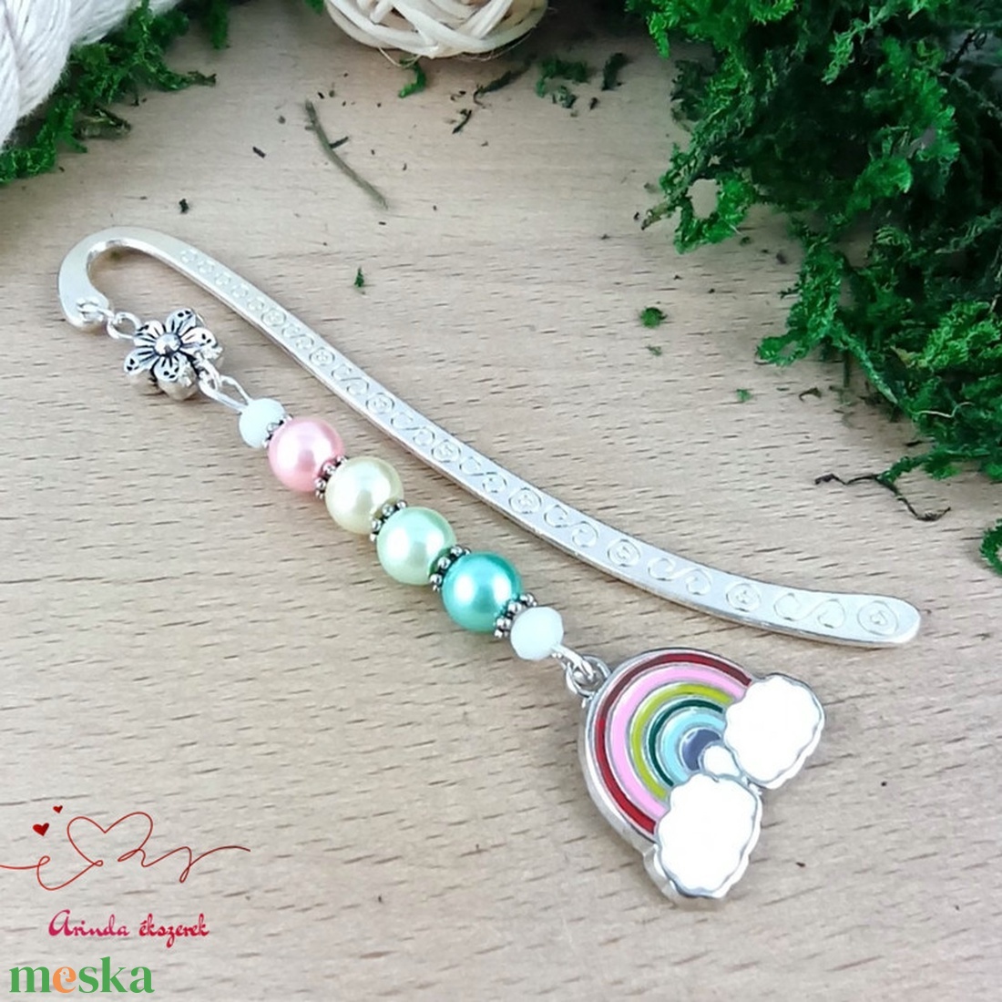 Szivárványos könyvjelző felhőkkel � vidám, színes ajándék - könyv & zene - könyvjelző - Meska.hu