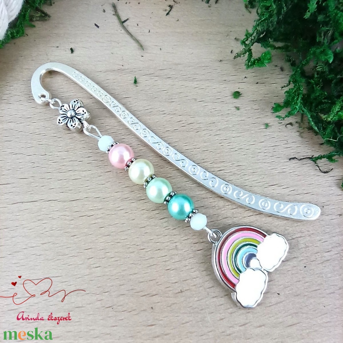 Szivárványos könyvjelző felhőkkel � vidám, színes ajándék - könyv & zene - könyvjelző - Meska.hu