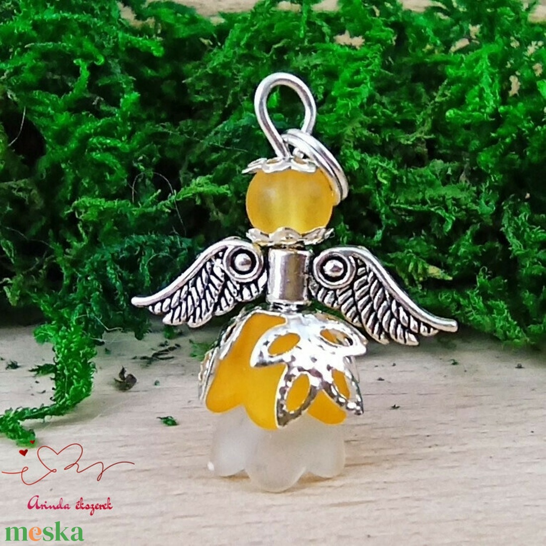 Karácsonyi angyalka � 5 db apró angyal � narancs - karácsony - karácsonyi ajándékozás - karácsonyi képeslap, üdvözlőlap, ajándékkísérő - Meska.hu