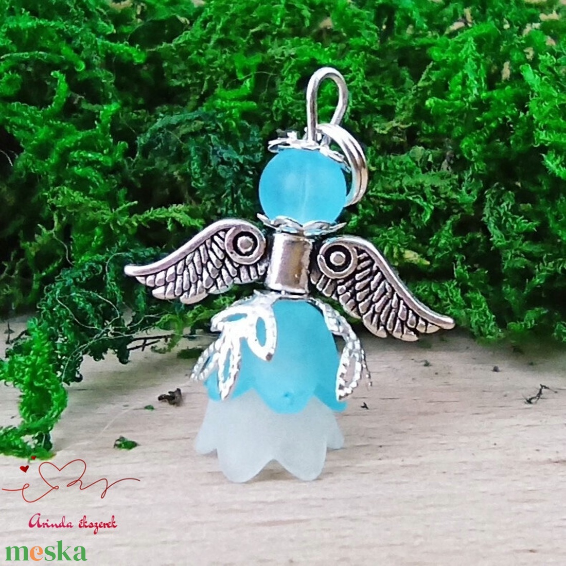 Karácsonyi angyalka � 5 db apró angyal � világoskék - karácsony - karácsonyi ajándékozás - karácsonyi képeslap, üdvözlőlap, ajándékkísérő - Meska.hu