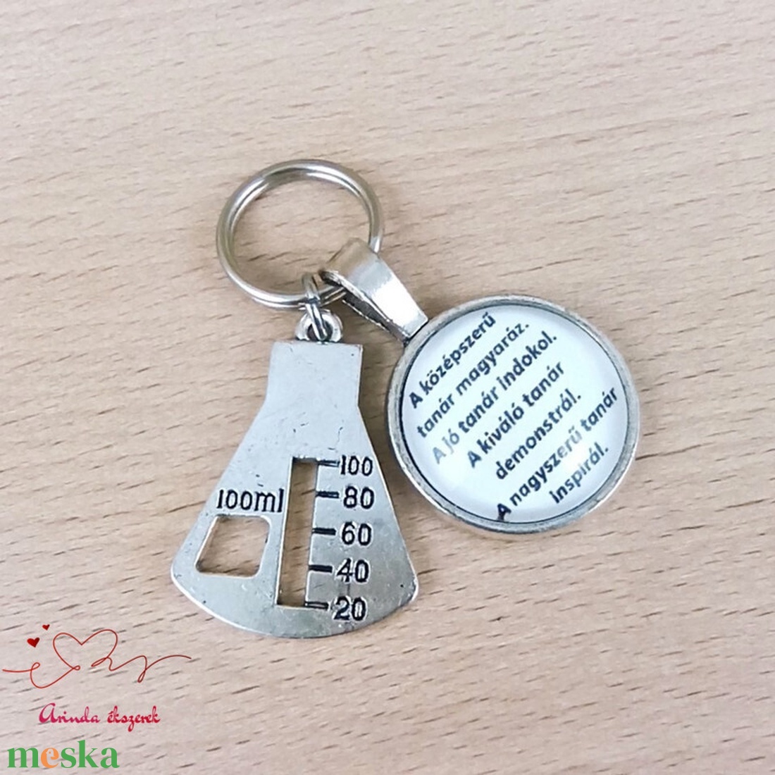 Lombik medálos üveglencsés kulcstartó pedagógusnapra - táska & tok - kulcstartó & táskadísz - kulcstartó - Meska.hu