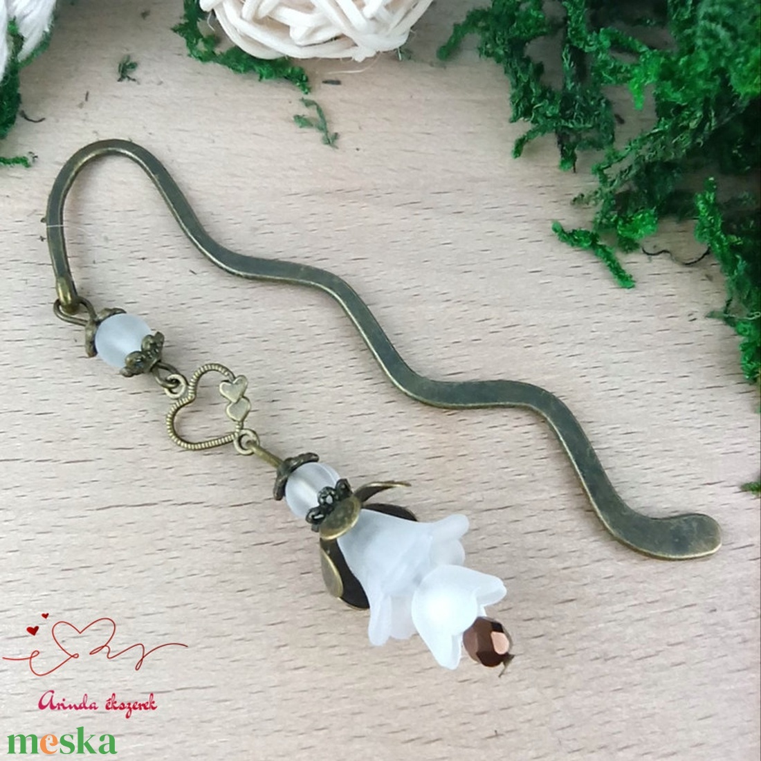 Fehér virágos könyvjelző - könyv & zene - könyvjelző - Meska.hu