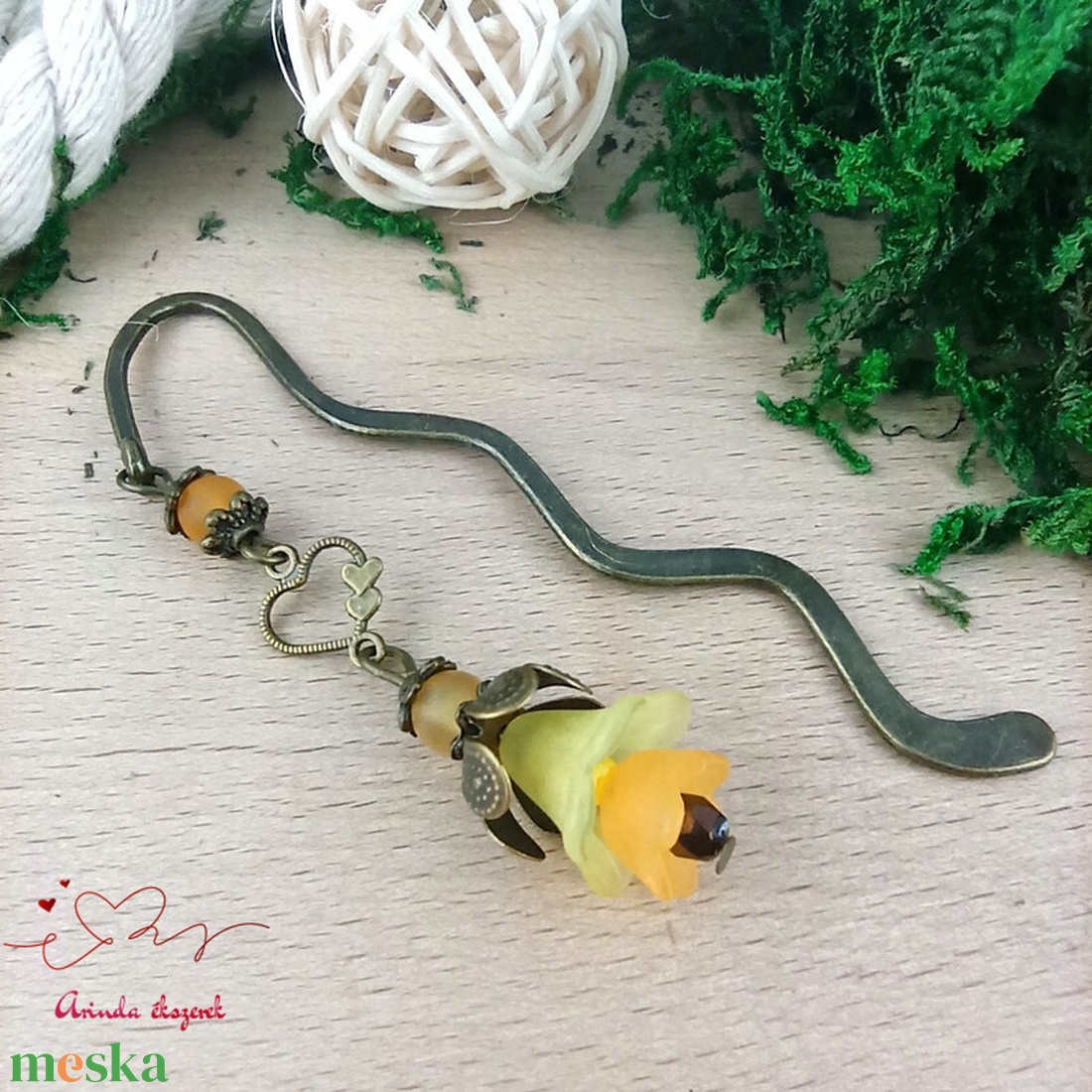 Sárga virágos könyvjelző - könyv & zene - könyvjelző - Meska.hu