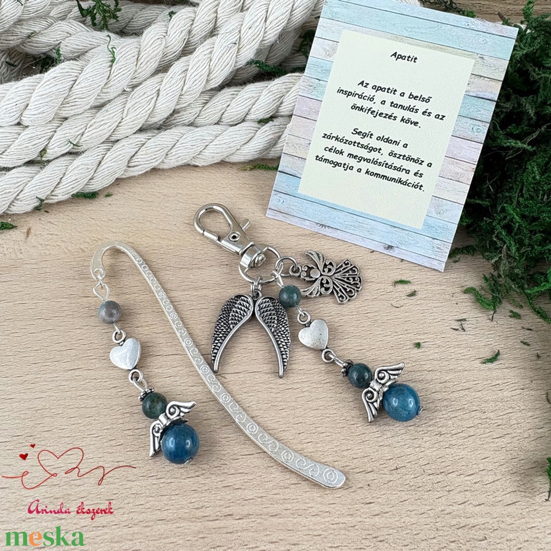 Apatit angyal könyvjelző és kulcstartó szett � ásvány ajándék - könyv & zene - könyvjelző - Meska.hu