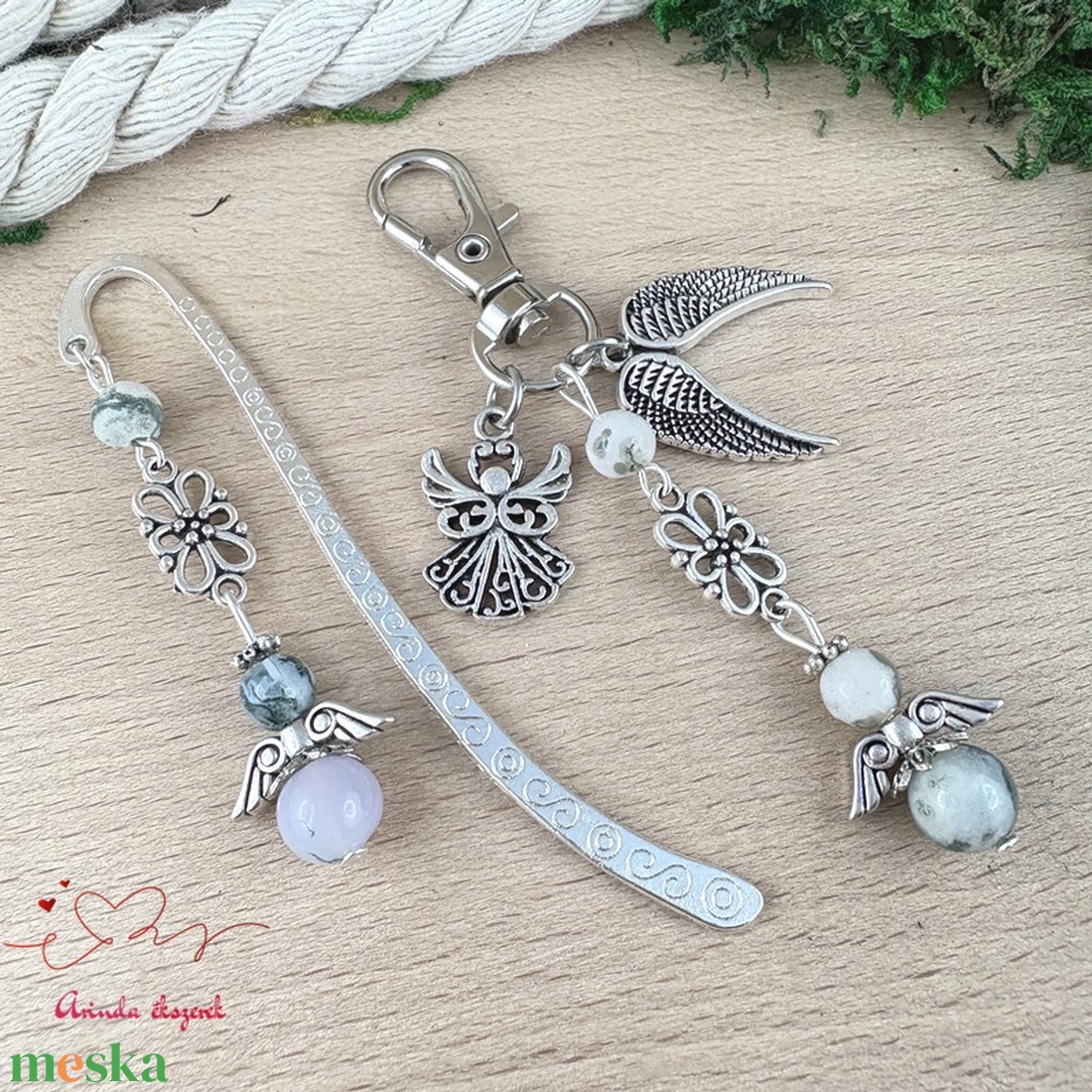 Faachát angyal könyvjelző és kulcstartó szett � ásvány ajándék - könyv & zene - könyvjelző - Meska.hu