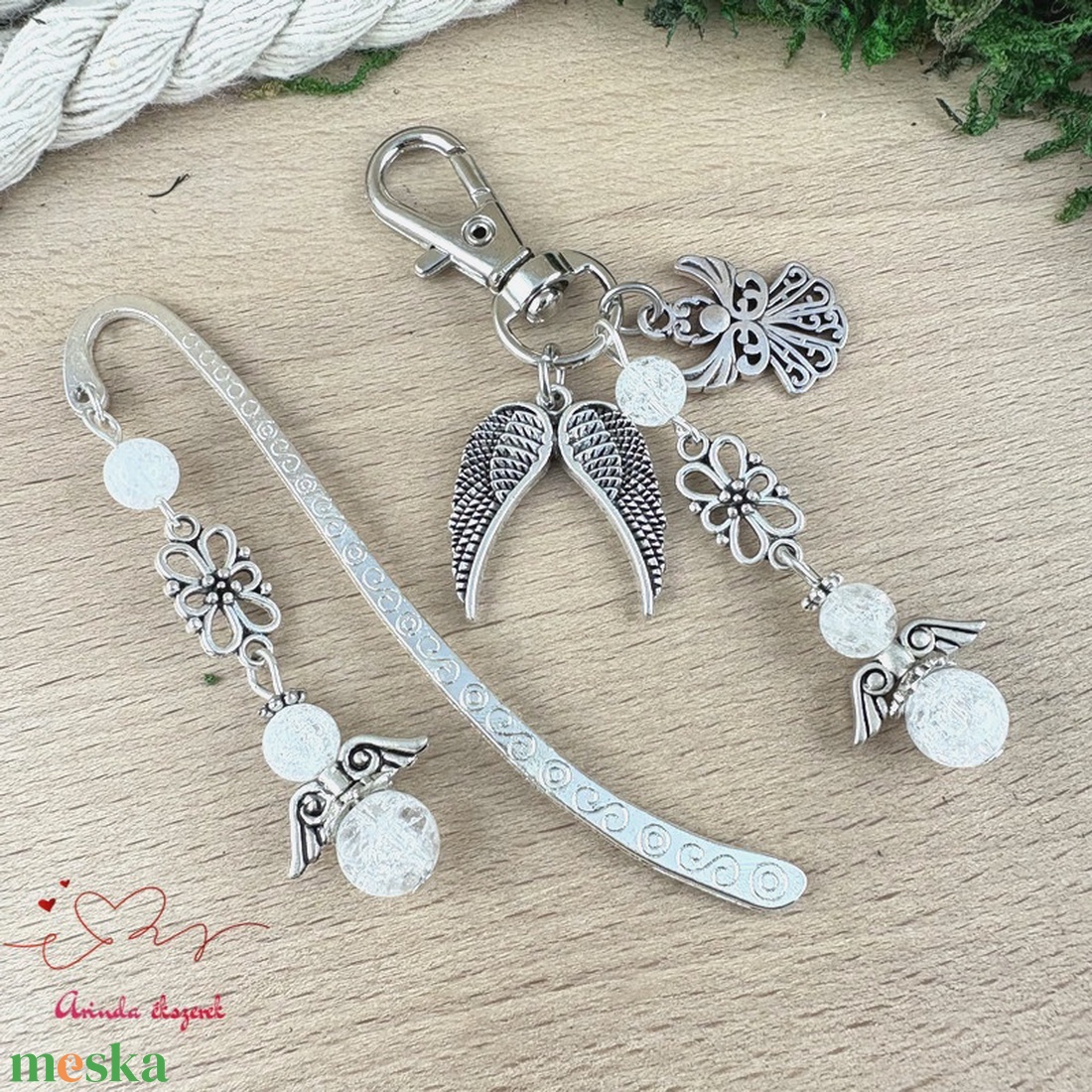 Roppantott hegyikristály angyal könyvjelző és kulcstartó szett � ásvány ajándék - könyv & zene - könyvjelző - Meska.hu